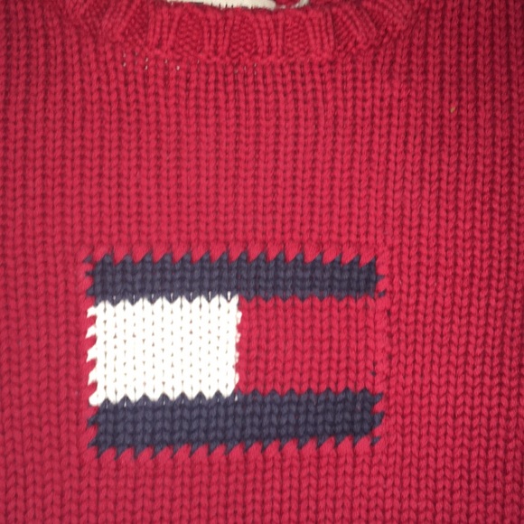 Red Tommy Hilfiger knit sweater size M - Picture 2 of 4